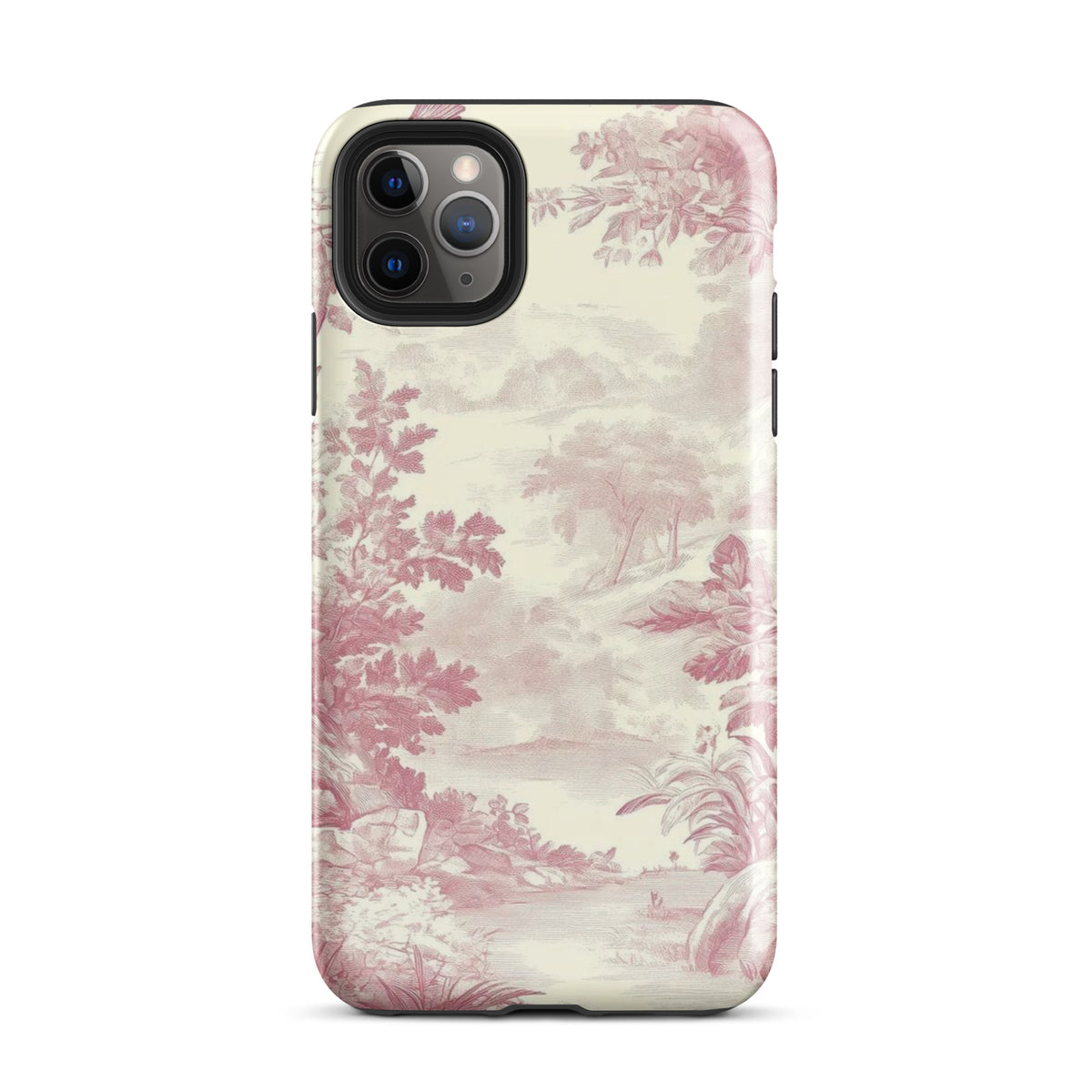 Blush Toile Case for iPhone featuring an elegant blush toile-inspired design for premium protection.